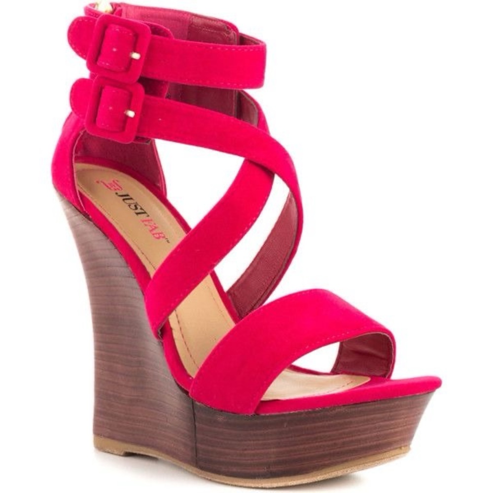 Fuchsia Platform Wedges – Bold JustFab Heels | Preloved Sz 7.5